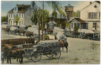 Bajorai – tuometė šiauriausia Vokietijos pašto ir geležinkelio stotis kariuomenės judėjimo metu 1914 m. – atvirukas