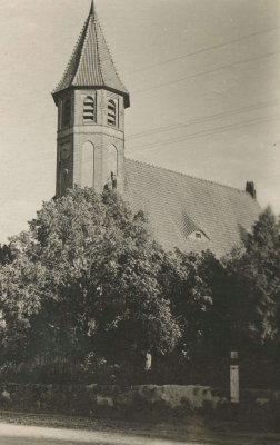 Pašyšių evangelikų liuteronų bažnyčia apie 1959 m.