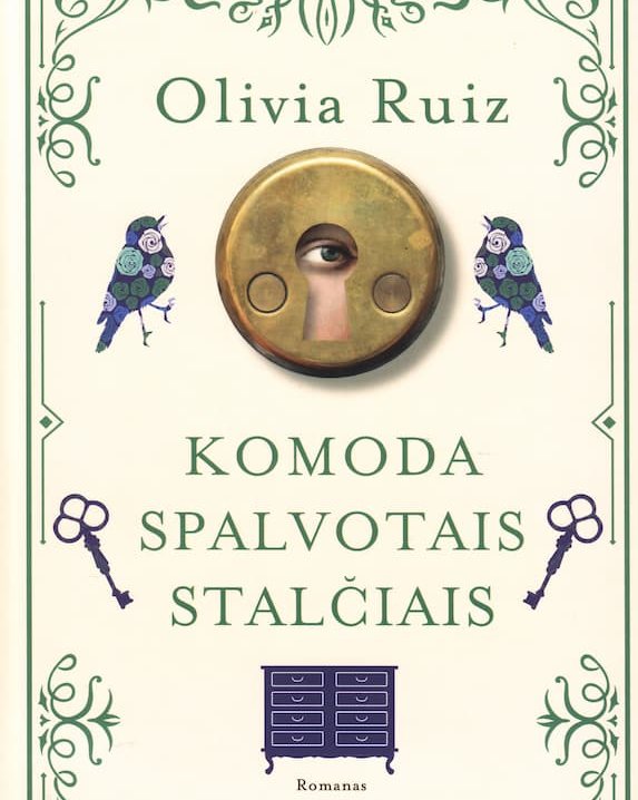 Komoda spalvotais stalčiais